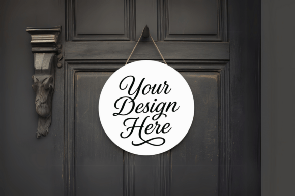 Download Realistic Round Door Hanger Sign Mockup - Door hanger sign Collection