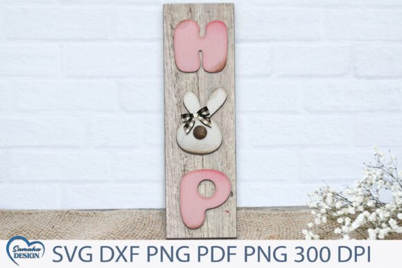 Download Hop Bunny Easter Door Sign Laser Cut. - Easter door sign Collection