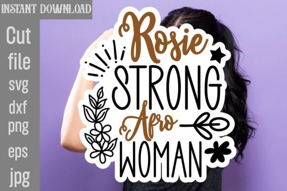 Download Rosie Strong Afro Woman SVG Cut File - Premium Bundle