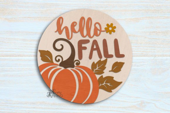 Download Hello Fall SVG, Round Door Hanger Sign - Door hanger sign Collection
