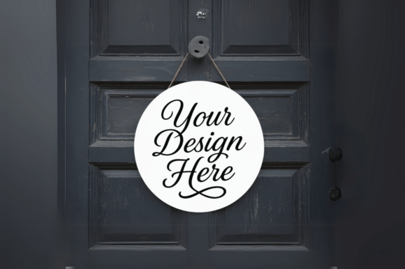 Download Realistic Round Door Hanger Sign Mockup - Door hanger sign Collection