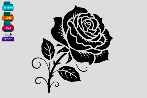 Download Elegant Rose SVG Cut File Black Floral - Rose svg Collection