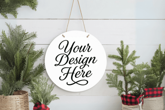Download Realistic Round Door Hanger Sign Mockup - Door hanger sign Collection