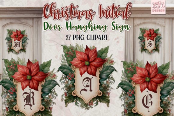 Download Christmas Initial Door Hanger Sign - Door hanger sign Collection