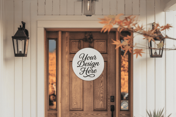 Download Realistic Round Door Hanger Sign Mockup - Door hanger sign Collection